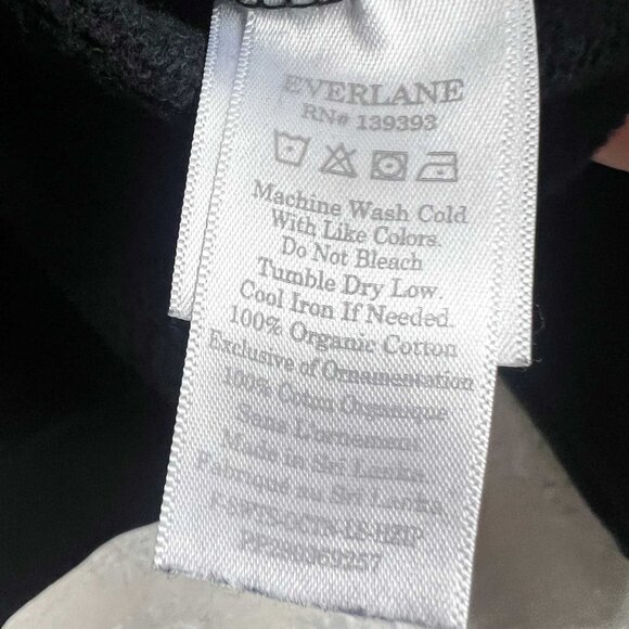 Everlane The Track Half-Zip sweatshirt black organic cotton cropped top - Picture 7 of 8